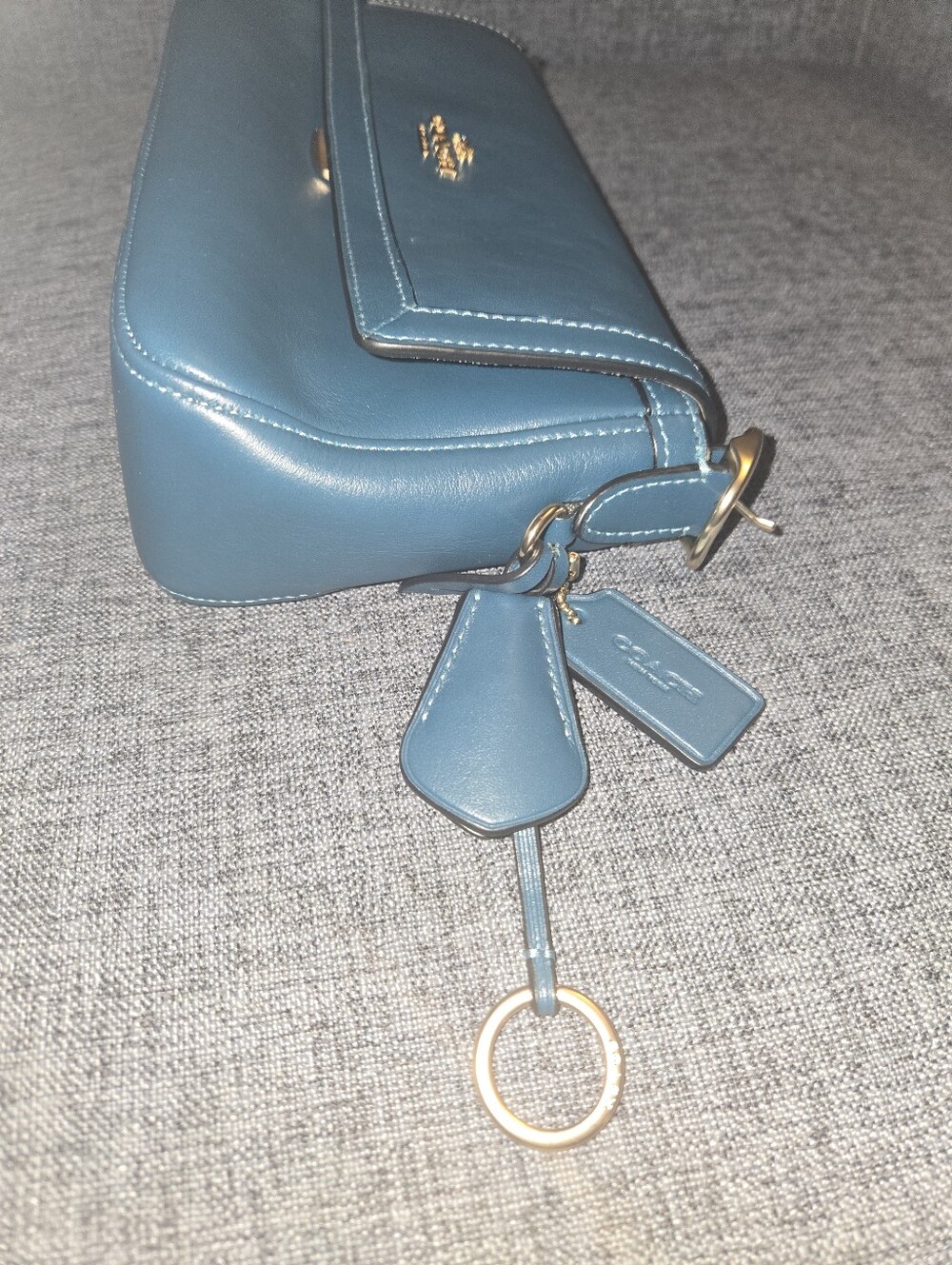 Coach Etta Small Flap Shoulder Bag-Teal Ink - Picture 8 of 10